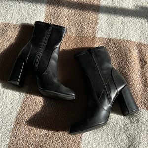 black square toe boots
